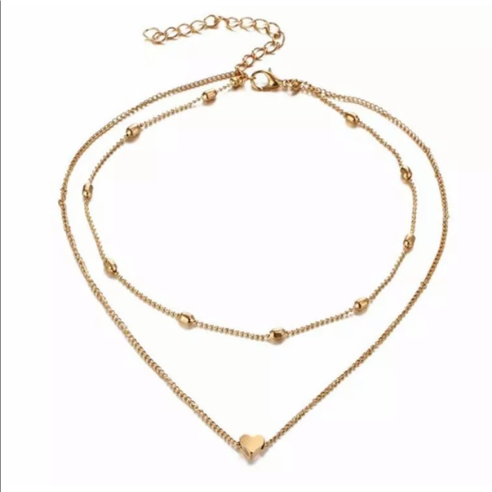 3 for $15 gold layer necklace with heart